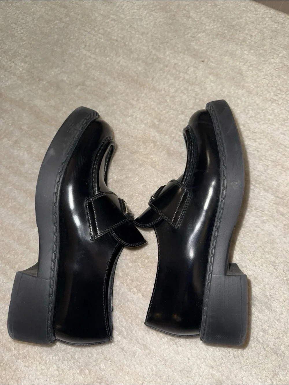 Prada Black Leather Loafers